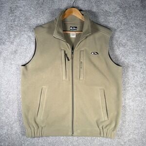Drake Waterfowl Men's Large Tan‎ Fleece Full Zip Vest Hunting Gorpcore